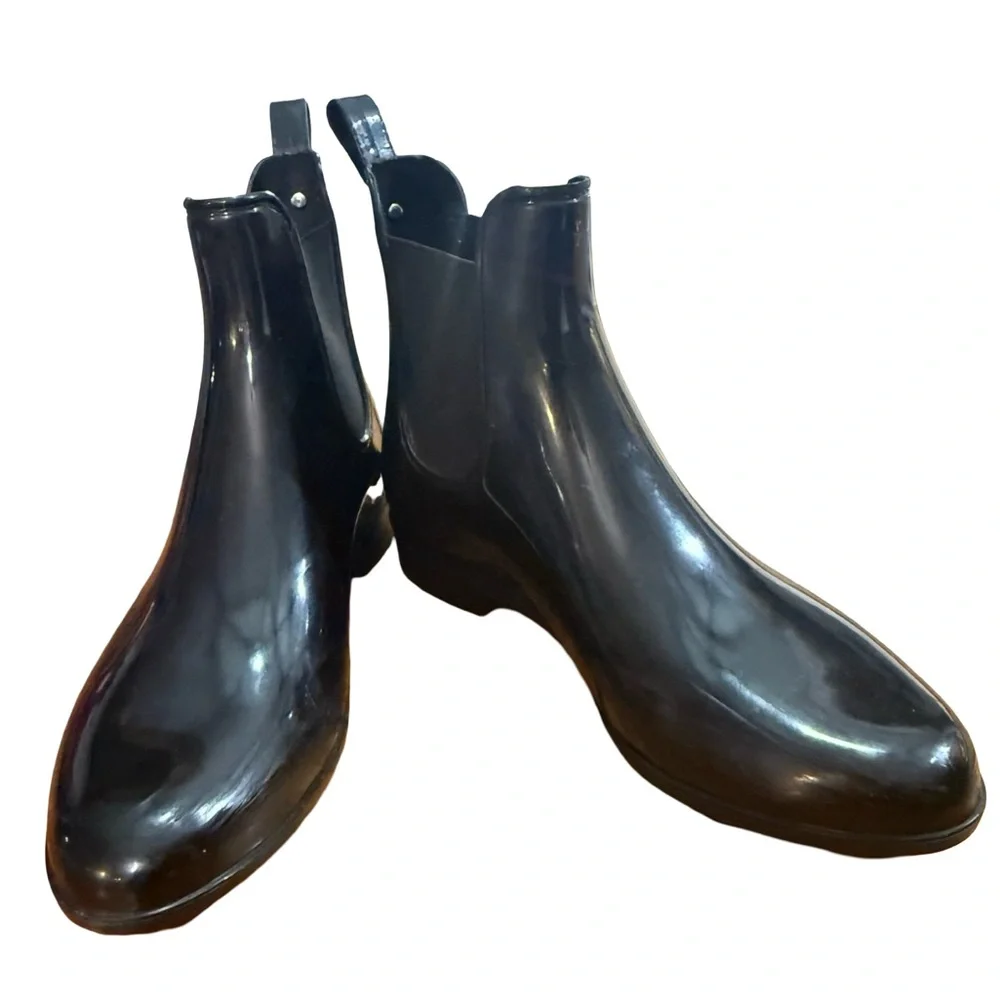 Marc Fisher Rain Boots Ankle Height Black Size 8